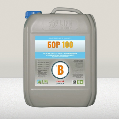 БОР 100 (кислый) - 10 л LIFE BIOCHEM Органо-минеральное борное удобрение для подсолнечника, сои, рапса 04615 фото