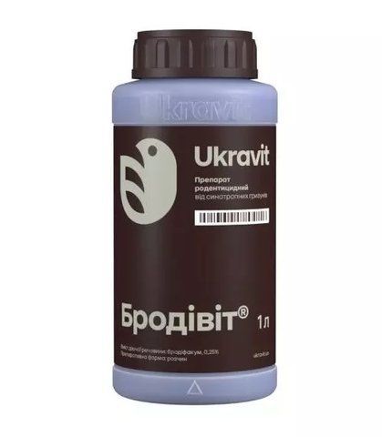 Бродівіт 1л (бродіфакум, 0,25%) Родентицид отрута від мишей та щурів на полях, фермах 599 фото
